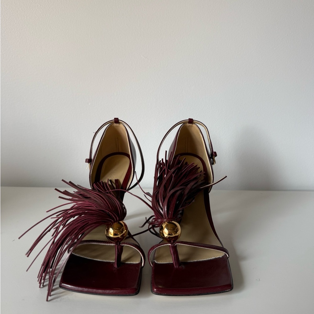 Bottega Veneta bordeaux fringe heel - Picture 1 of 4